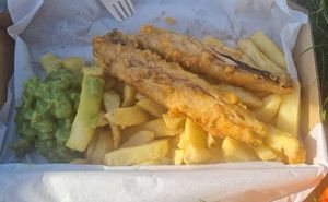 Banana blossom "fish" at Sea & Earth in Nottingham