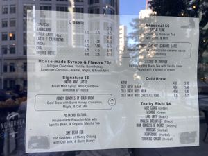 menu!  at Anchorhead Coffee in Seattle