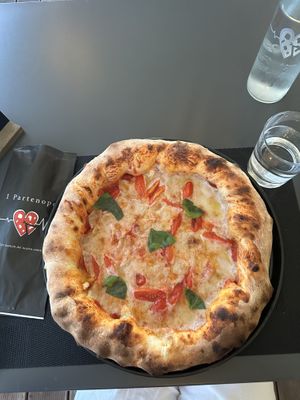 The “big rita” with stuffed vegan ricotta crust!  at I Partenopei in Brescia
