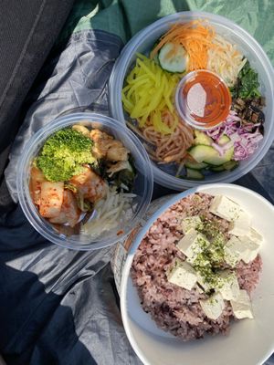 Bibimbap w no egg and soft tofu  at Purple Rice in San Francisco