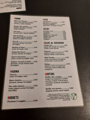 Menù (work in progress) at D20 in Palermo