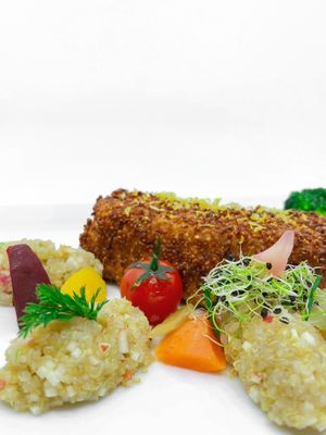 Vegan Tofu Cordonbleu at Hotel Restaurant Bahnhof in Giswil