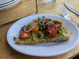 Avocado bruschetta at Forno in Columbus