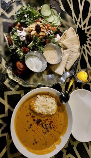 Must order every time! Greek salad and lobster mushroom bisque soup!!  at The Oasis Santa Rosa Beach in Santa Rosa Beach