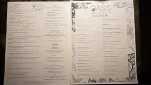 Menu at The Oasis Santa Rosa Beach in Santa Rosa Beach