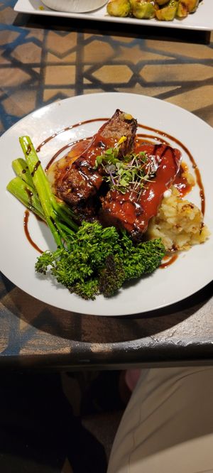 Meatloaf, Garlic Mashed Potatoes, and Broccolini at The Oasis Santa Rosa Beach in Santa Rosa Beach