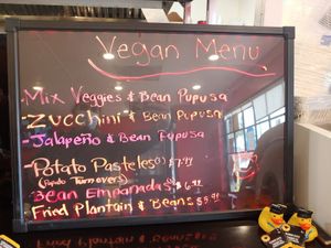 Vegan Menu at Pupusatown in Torrance