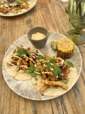 Vegan ‘chicken’ tacos  at Peppers in Dubrovnik