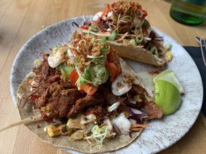 Korean vegan tacos   at Peppers in Dubrovnik
