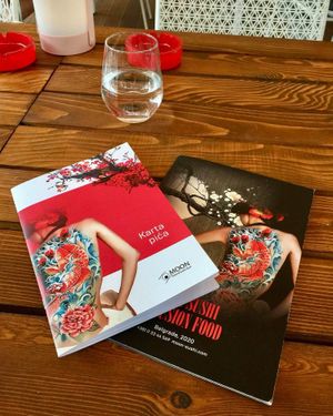 The menus at MOON Sushi & Fusion Food Bar in Belgrade