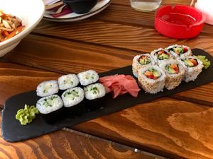 Vegetarian and vegan rolls.  at MOON Sushi & Fusion Food Bar in Belgrade