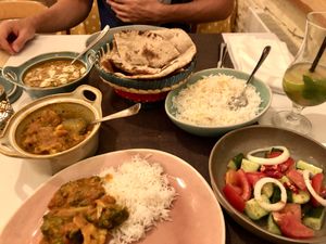 Korma, Sabzi, Tandoori Rotti and Salad at Indian Summer in Binningen
