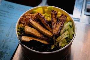 vegan poke at Poke Island in Villasimius