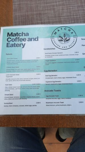Menu food at Matcha Coffee and Eatery in Pristina