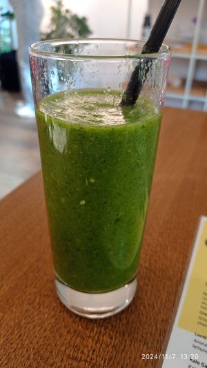 Kale matcha smoothie at Matcha Coffee and Eatery in Pristina