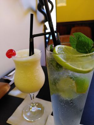 Our mocktails - piña colada and mojito at Spice Culture in Harrogate