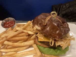 Black bean quinoa burger with vegan cheese at All Set in Silver Spring