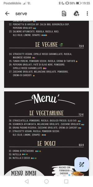 Le opzioni vegane at Schiaccia in Ferrara