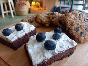 Vegan & Gluten-Free brownies  at Roots in Aljezur