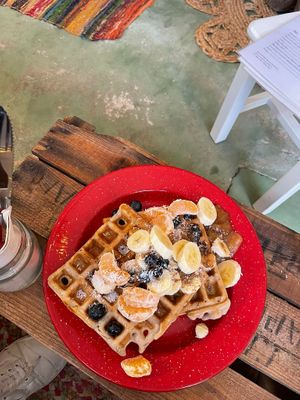 Waffles  at Roots in Aljezur