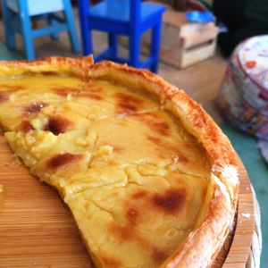 Vegan Portuguese Tart! You cannot believe how delicious this is!  at Roots in Aljezur