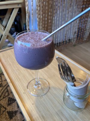 Açai smoothie.  Delicious! #Veganuary at Roots in Aljezur