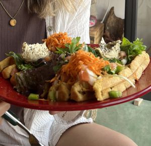 sweet potato waffle  at Roots in Aljezur