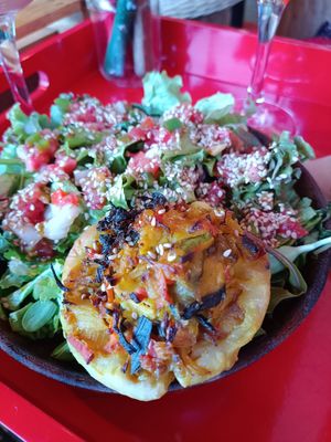 Empada com salada at Roots in Aljezur