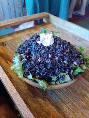 Arroz de beterraba at Roots in Aljezur