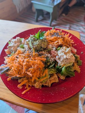 Sweet potato waffles (hearty) at Roots in Aljezur