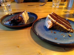 Oreo chocolate and Biscoff chocolate cakes (Nov 2021) at Source in York