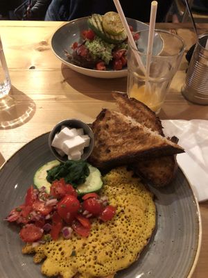 Chick pea omelette at Source in York