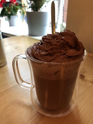 Vegan hot chocolate  at Source in York
