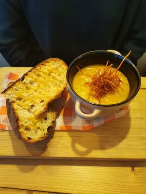 Sweet potato soup at Source in York