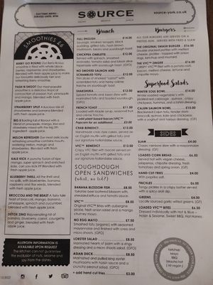 Menu #Veganuary at Source in York