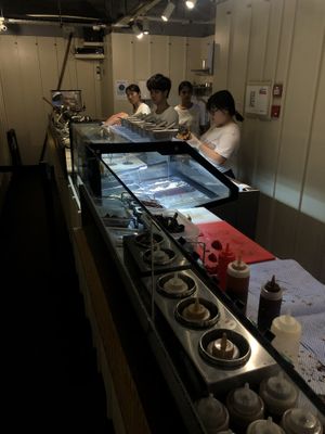 Pictured is the interior (No seating)   at Bubblewrap Waffle in London