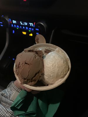 Caramel, mocha chip and chocolate!   at eighty7sweets Vegan Ice Cream Company in Atlanta