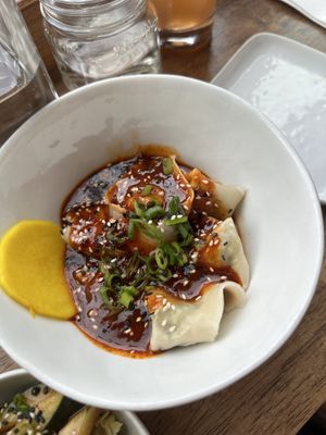 Vegan wontons chili  at Redlight in Bellingham