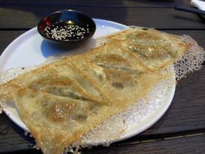 Vegan dumplings. Sooooo goodd  at Redlight in Bellingham