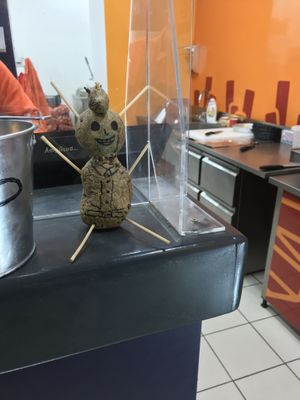 Spud man inside   at Patatas in Belgrade