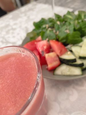 Gazpacho delicioso at Hazme Vegano in Barcelona