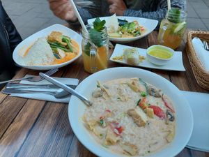 Vegan coconut soup at Nem Quán in Braunschweig
