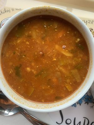 moroccan harira soup  at Soupa in Bratislava