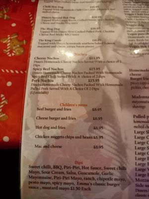 Menu part 4. at Emma's Diner in Whitby