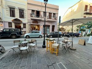 Outside seating area   at Krepart in Crete