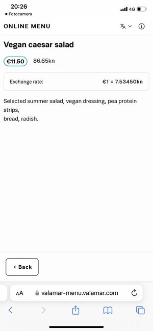 Menu  at Oliva - Maybe closed in Baska