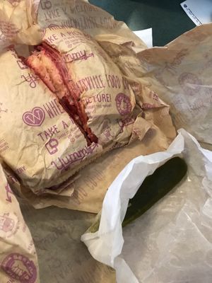 Comes with a pickle!!!!  at Wheatsville Food Co-op in Austin