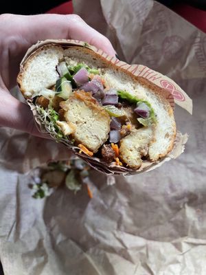 Popcorn tofu po boy  at Wheatsville Food Co-op in Austin