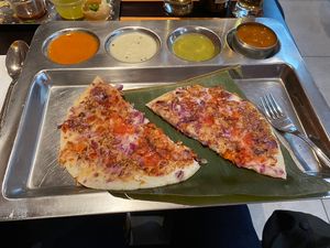 Dosa-ish thing with tomatoes and onions   at Krishna Vilas in Luxembourg City