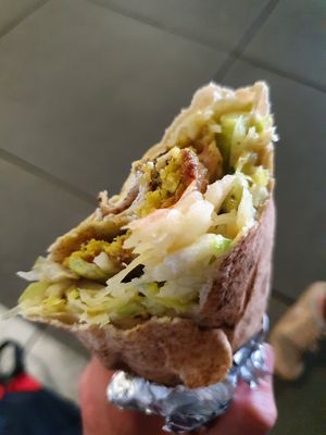 Falafel sandwich with hummus at Wahid's Green Food in Cottbus